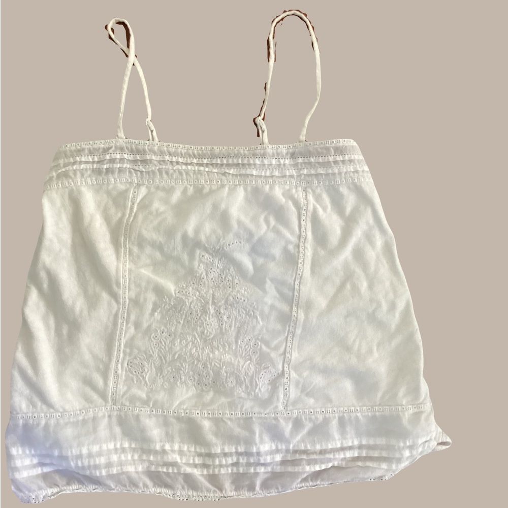 American Eagle boho white embroidered tube top - small